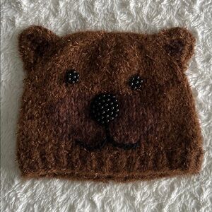San Diego Hat Company brown bear hat kids 4-6 years girls winter hat beaded cute